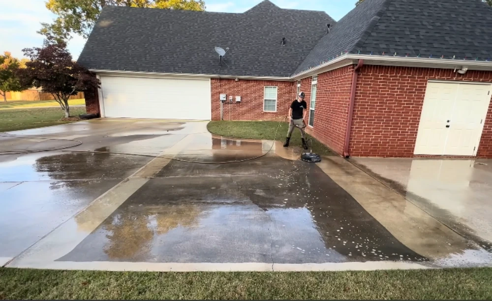 Roof soft washing service on a Wesley Chapel FL home Roof soft washing service on a Wesley Chapel FL home