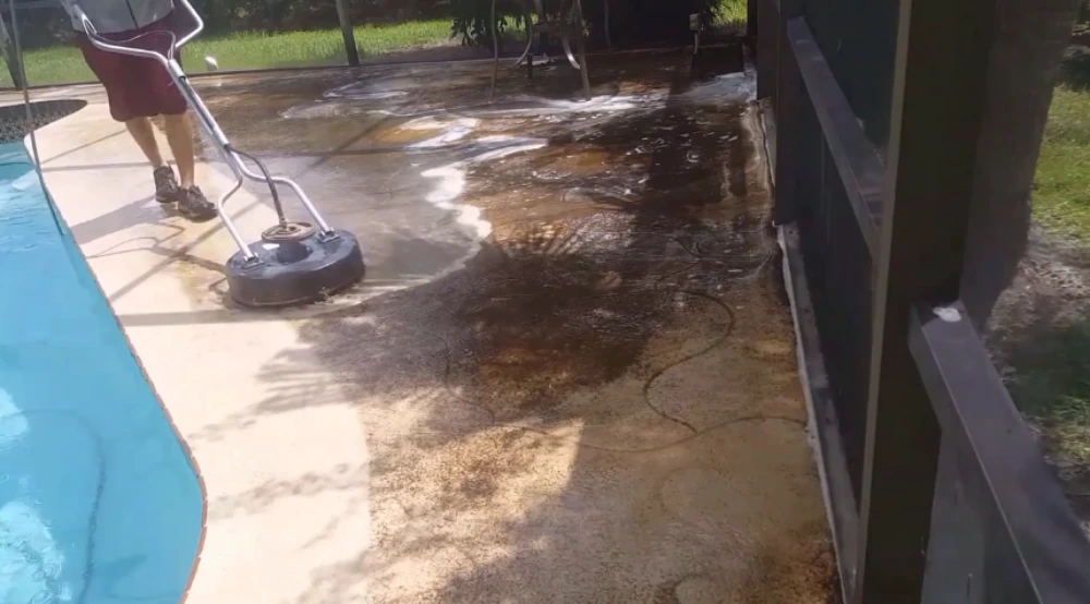 Pressure washing Seven Oaks FL pool deck cleaning